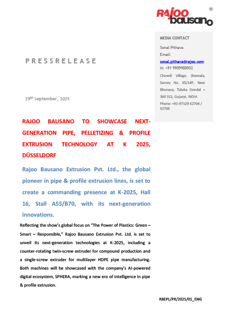 Press Note for Rajoo Bausano - K 2025