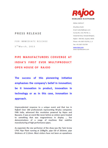 Pipe Manufacturers Converge